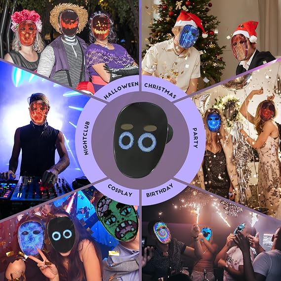 Bluetooth LED Mask with App Control